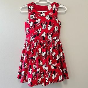 Disney Red Minnie Mouse Print Sleeveless Girls Dress